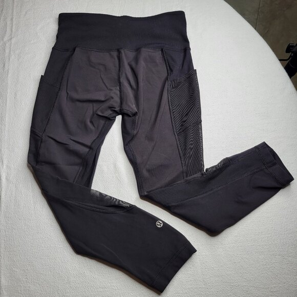 lululemon athletica Pants - Lululemon Women’s Black Leggings with Pockets and Mesh Sides Size 6